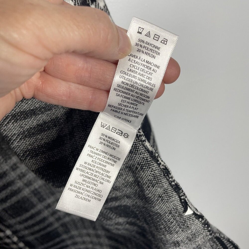 Adrienne Vittadini Sweater Vest Womens Medium Black Plaid Sleeveless Open Front - Picture 4 of 5